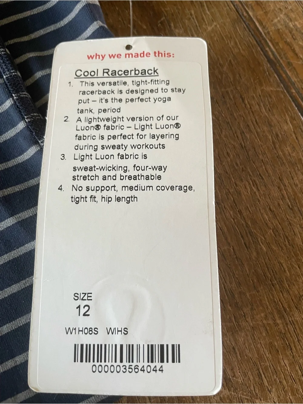 Lululemon Striped Navy Racerback - Women’s 12